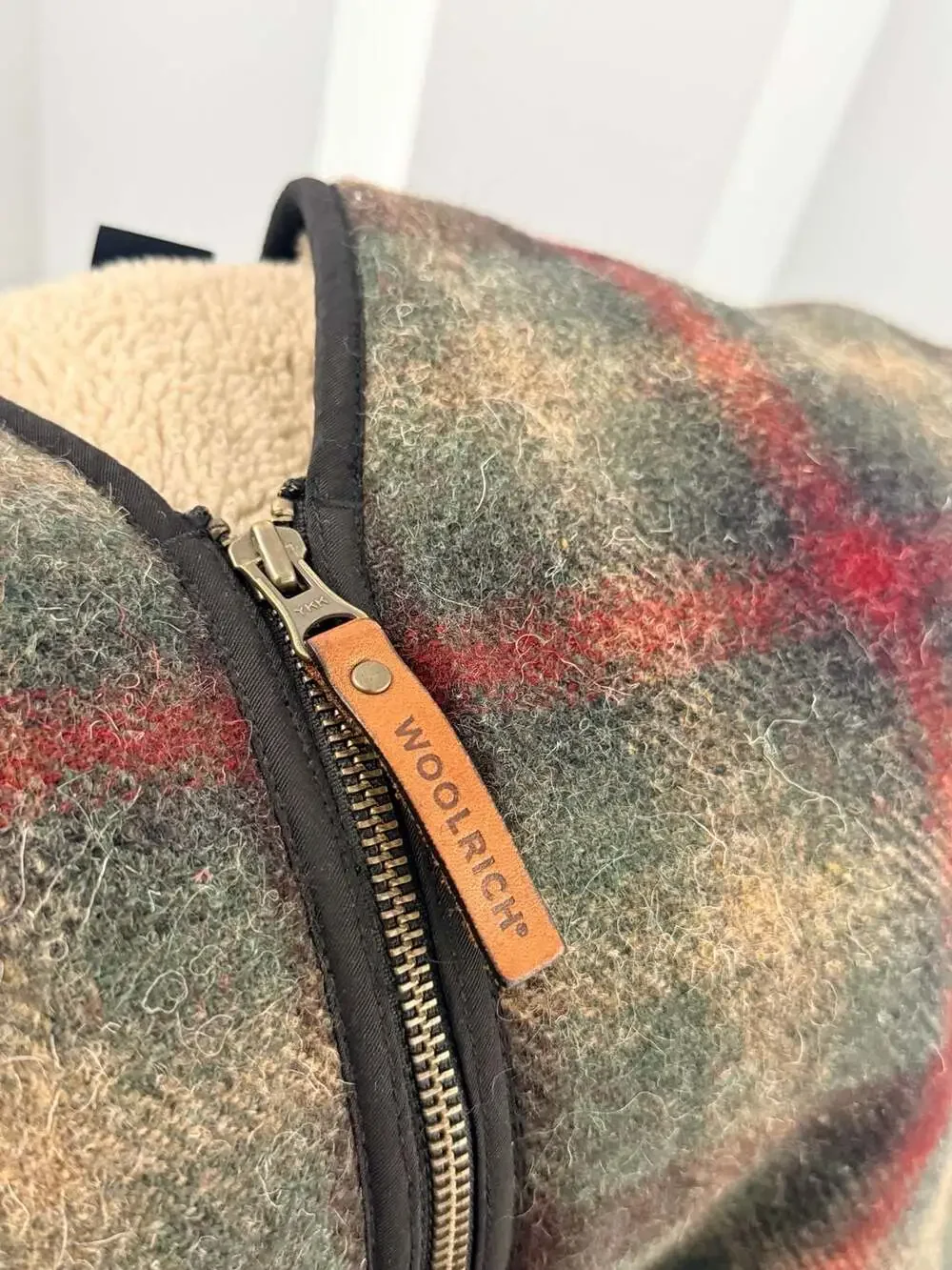 Vintage Woolrich Multi Plaid Wool Vest Large Sherpa Pile Lined Gorpcore Cabin